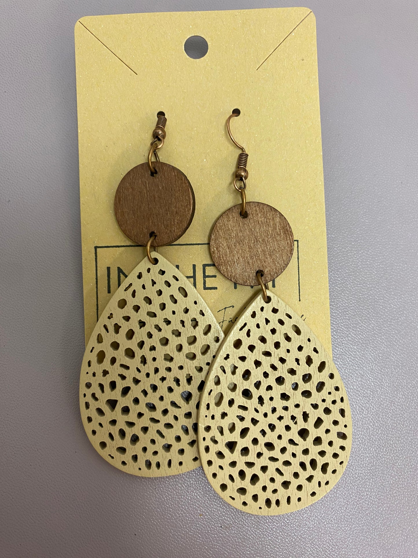 Bronze Wooden Boho Earrings