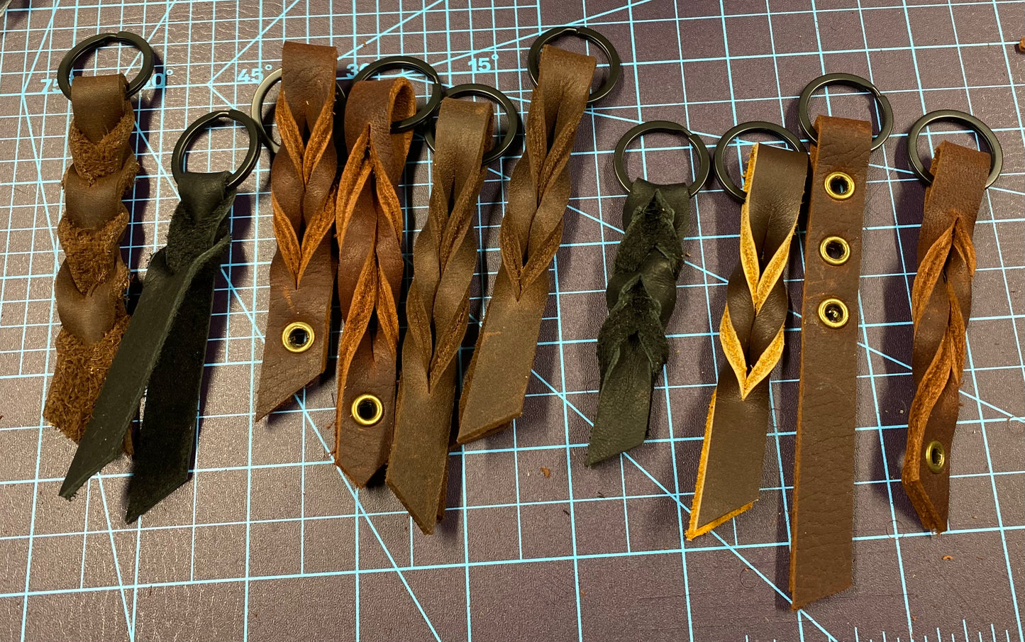 Hand-made Leather Keychain (Assorted colours & styles)