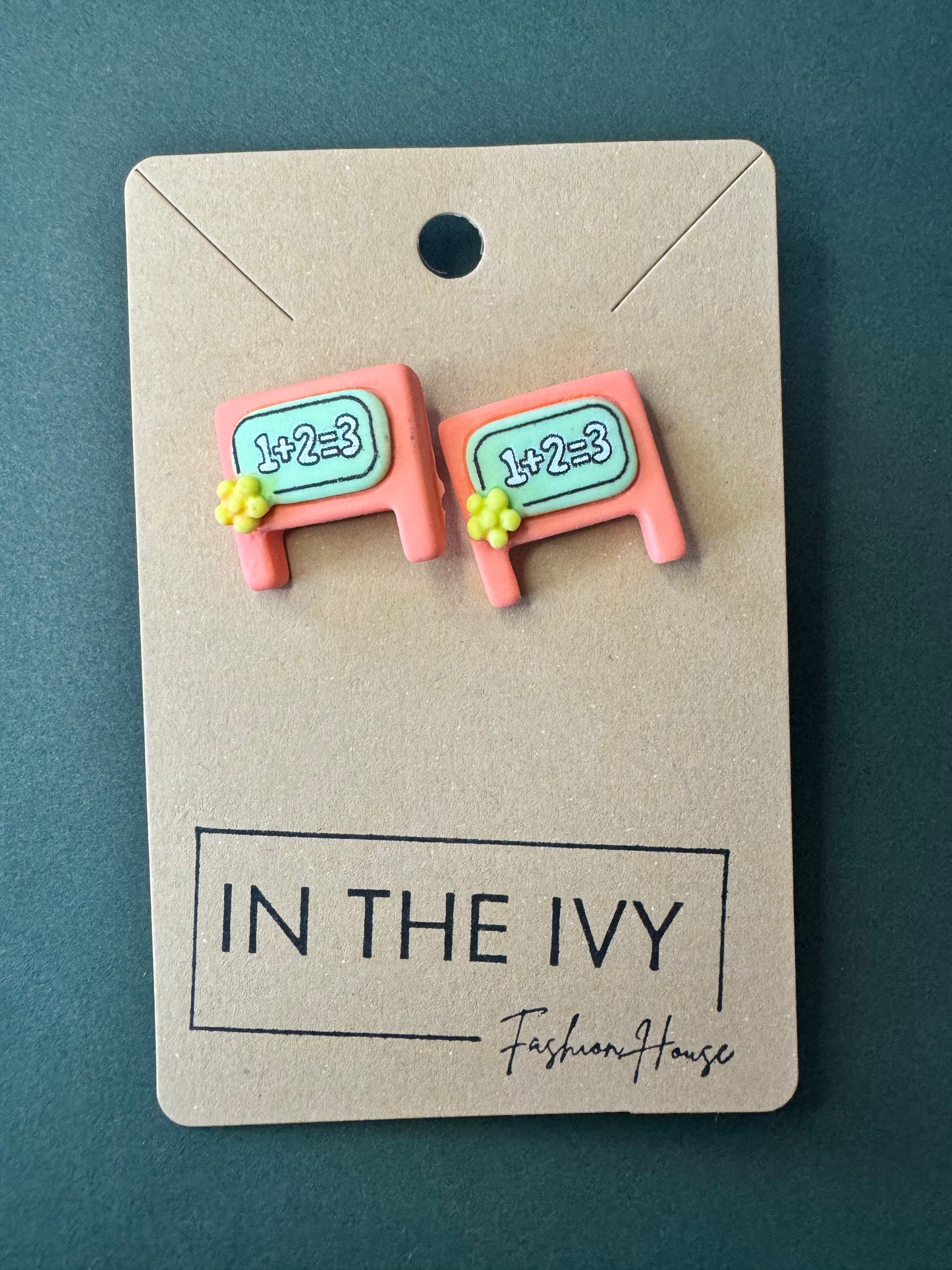 Chalk Board Clay Earrings