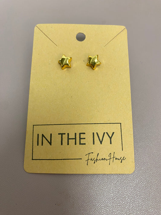 Gold Bubble Star Studs