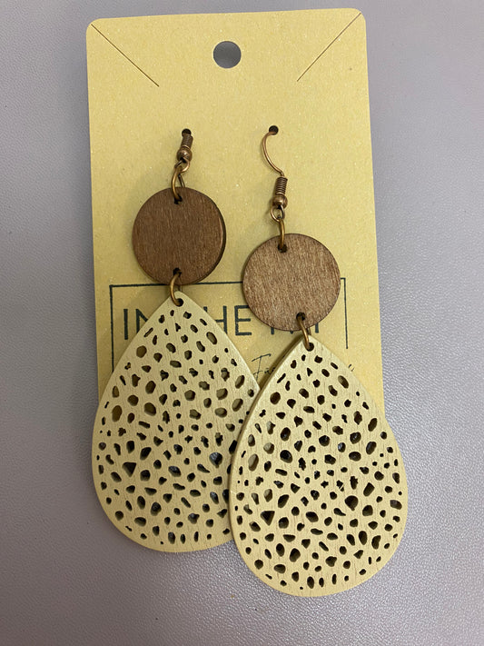 Bronze Wooden Boho Earrings