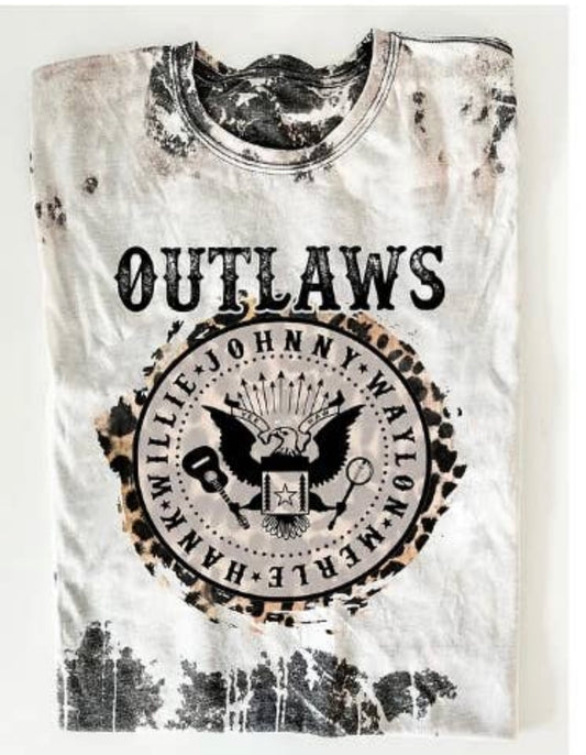 Outlaws Bleach Wash Graphic Tee