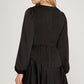 Long Sleeve Satin Ruched Dress