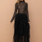 Tulle Ruffle Maxi Skirt
