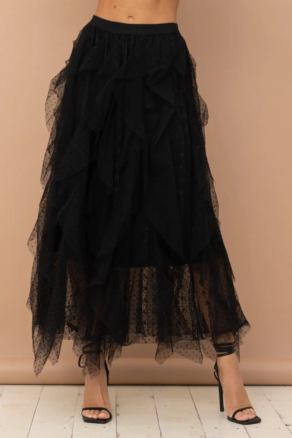 Tulle frill shop maxi skirt