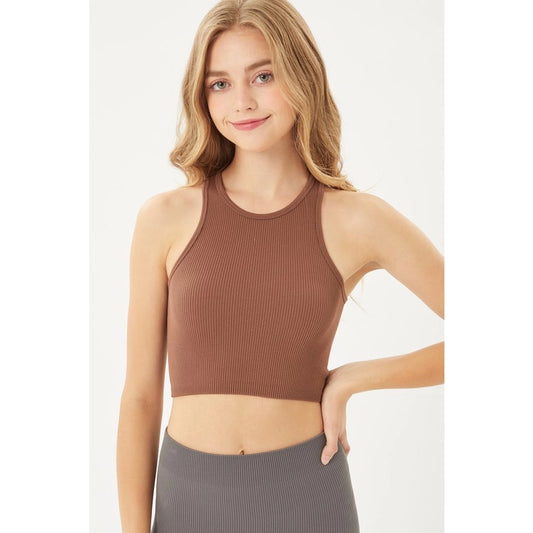 Solid Knit Seemless Cropped Tank