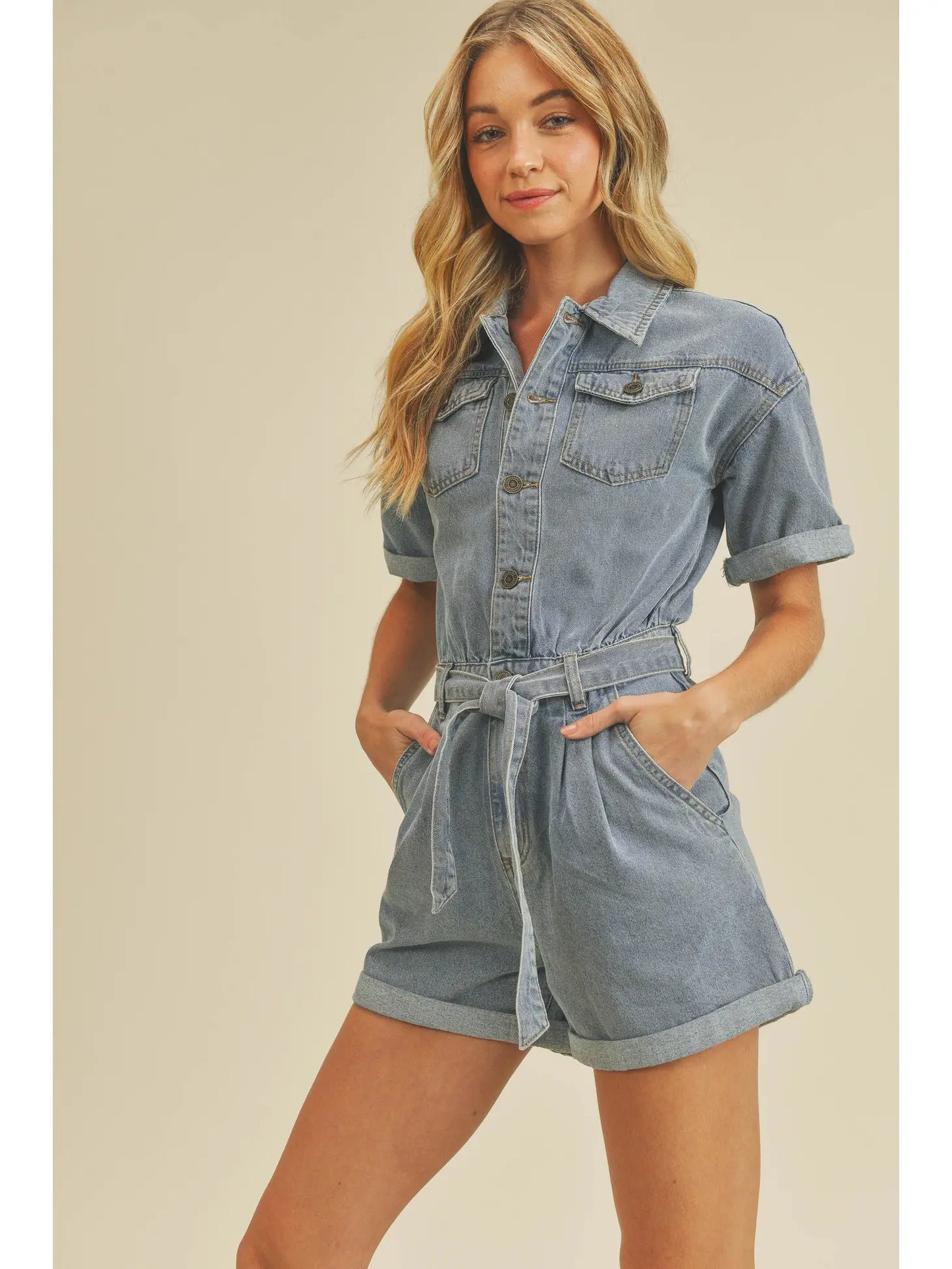 Blue Short Romper