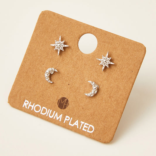 Mini Moon & Stars Stud Earrings