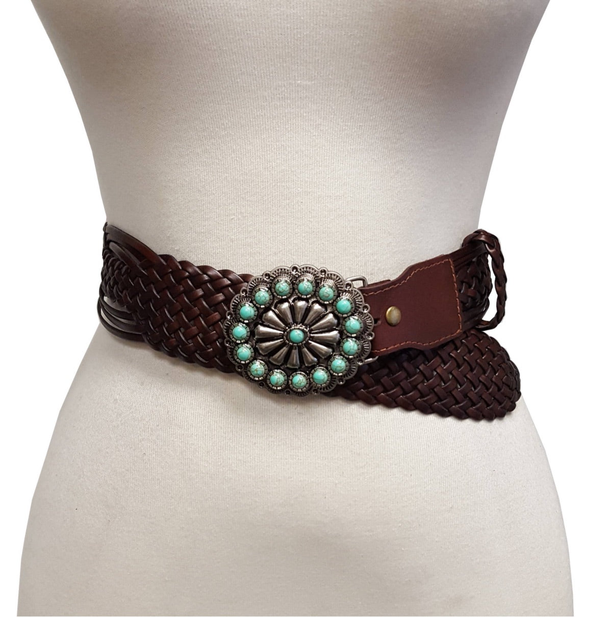 Hand Braided Leather Belt & Buckle