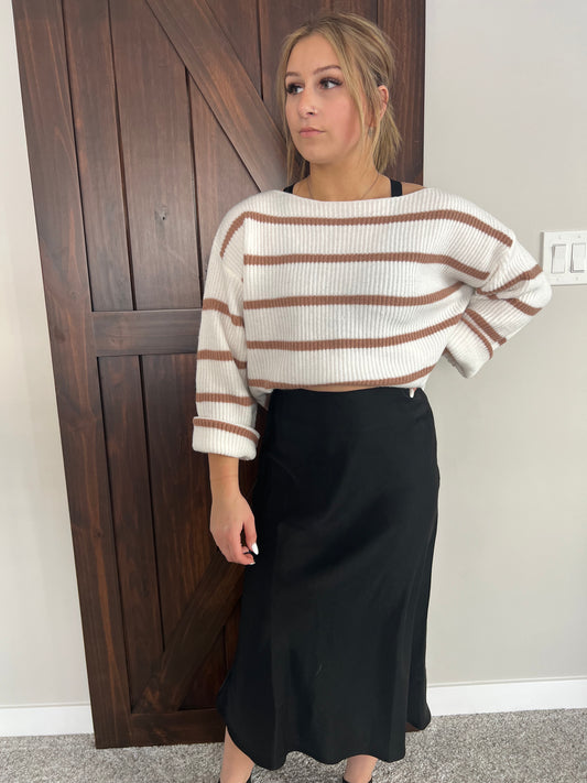 Stripped Ribbed Pullover