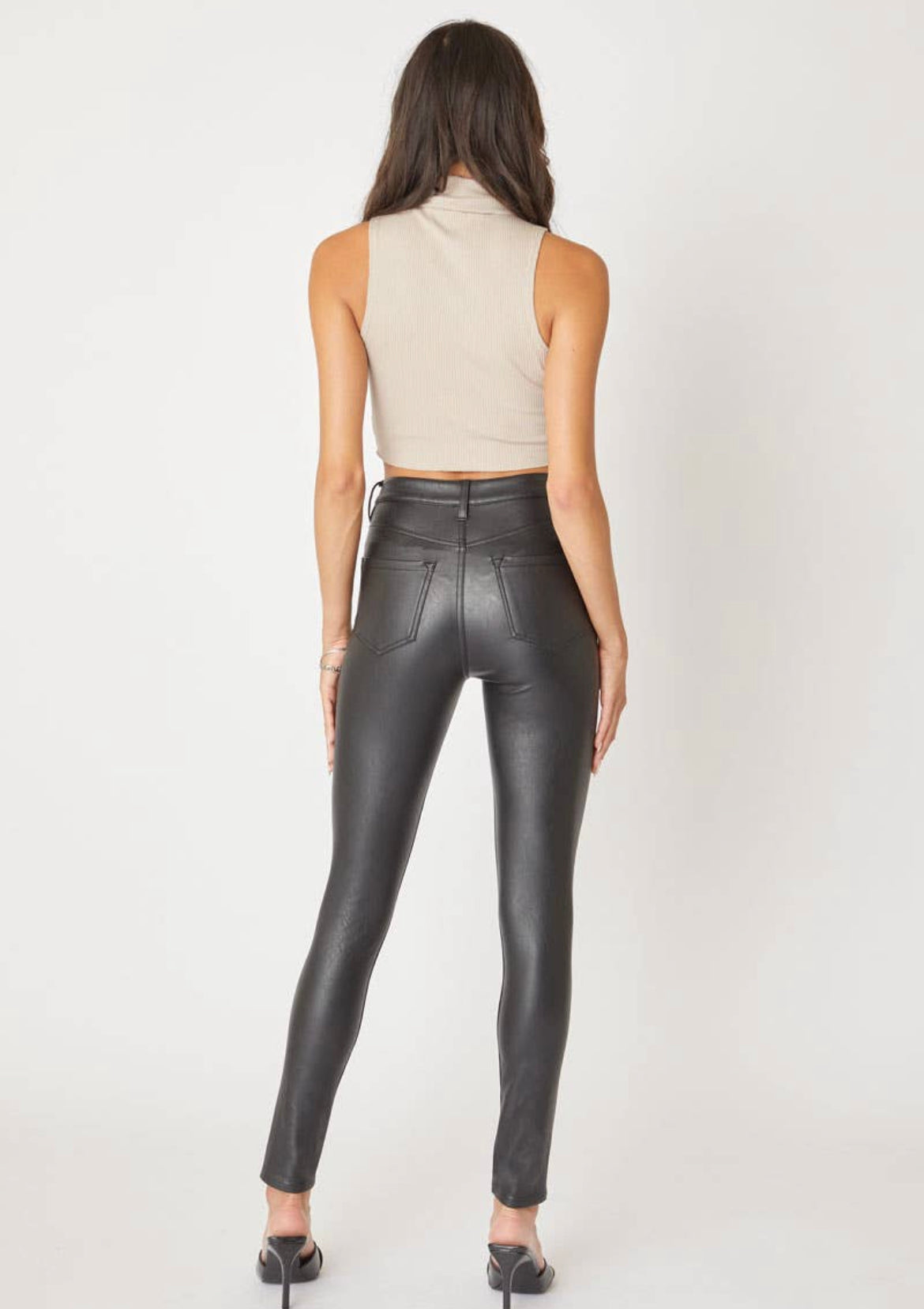 KanCan High Rise Faux Leather Skinny Pant - Women's Pants in Black