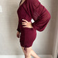 Long Sleeve Ruched Mini Dress