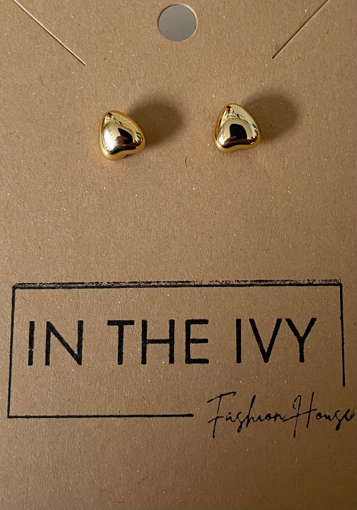 Gold Heart Studs