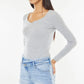 High Rise Crossover Denim Shorts